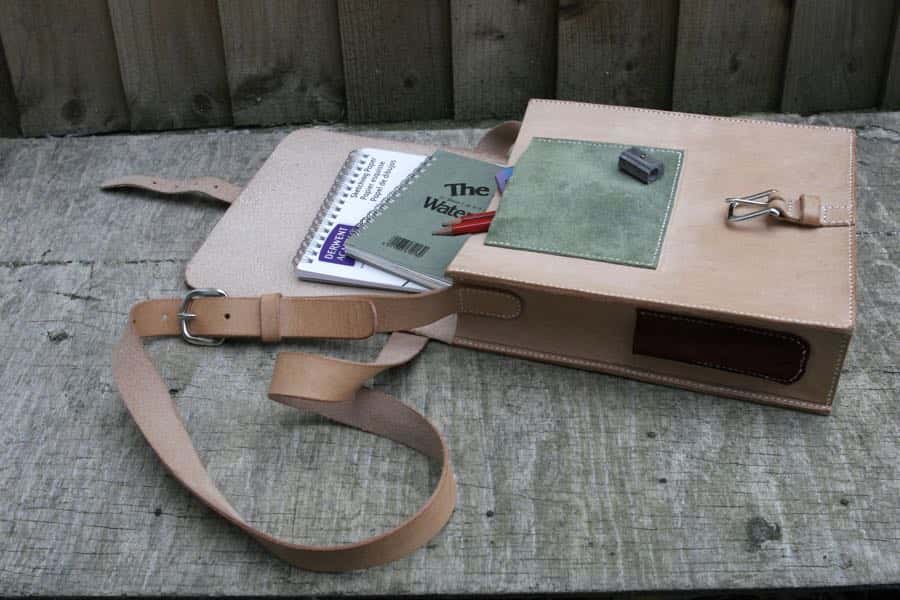 Artist's sketch bag open