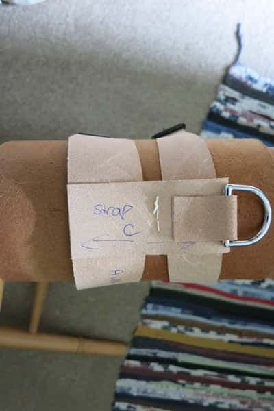 Top view of mock up leather dog harness