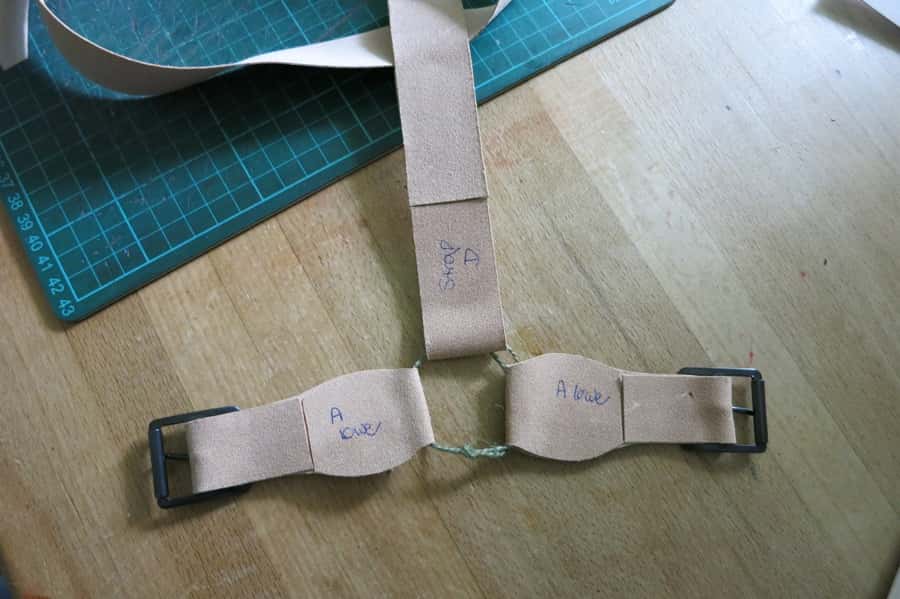 Mock up leather dog harness, chest strap