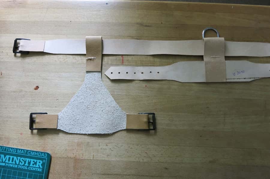 Mock up leather dog harness, all pieces