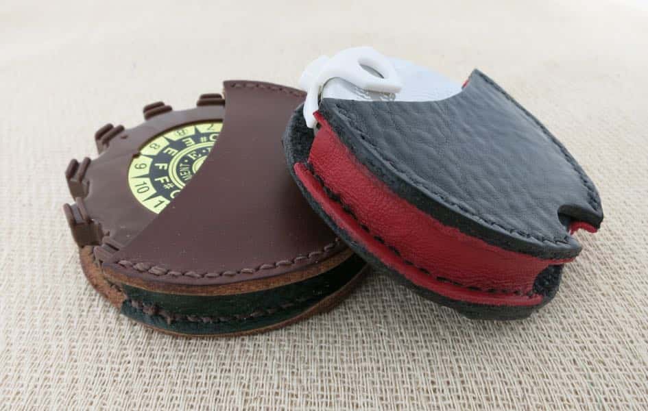 Black and brown leatherpiper holster side views