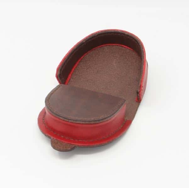 Leather coin catcher purse open