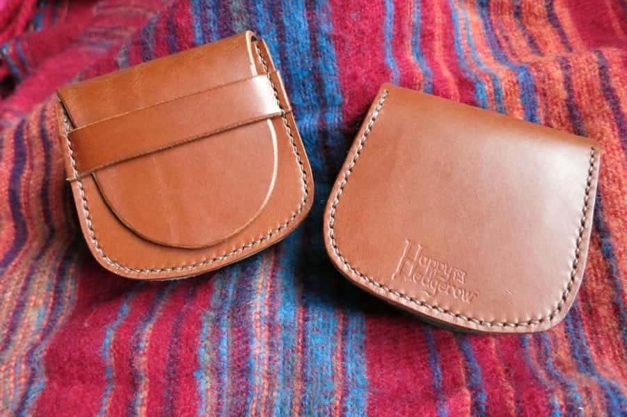 Large plain brown leather pouch