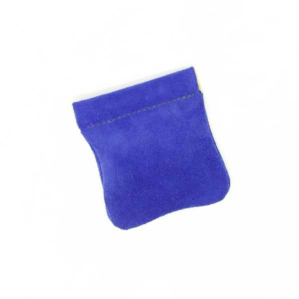 Suede royal blue Traditional snap purse
