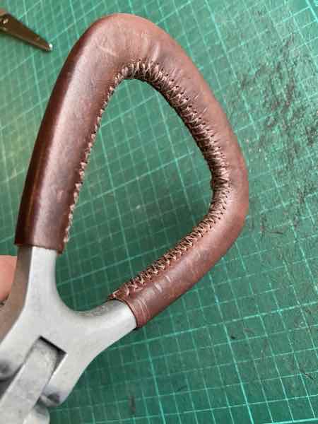 New leather handles on a shooting stick